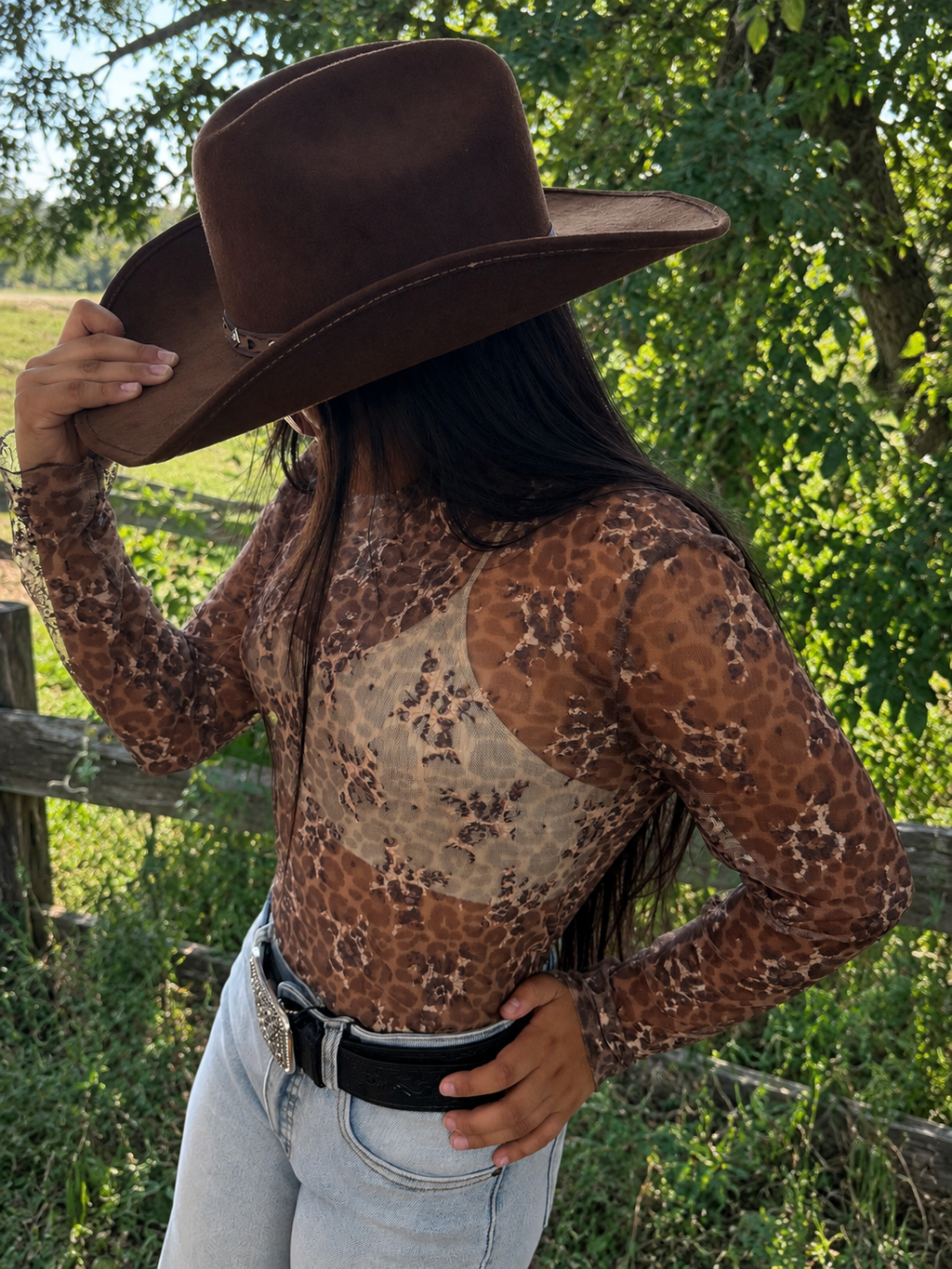 Mesh Long Sleeve Leopard