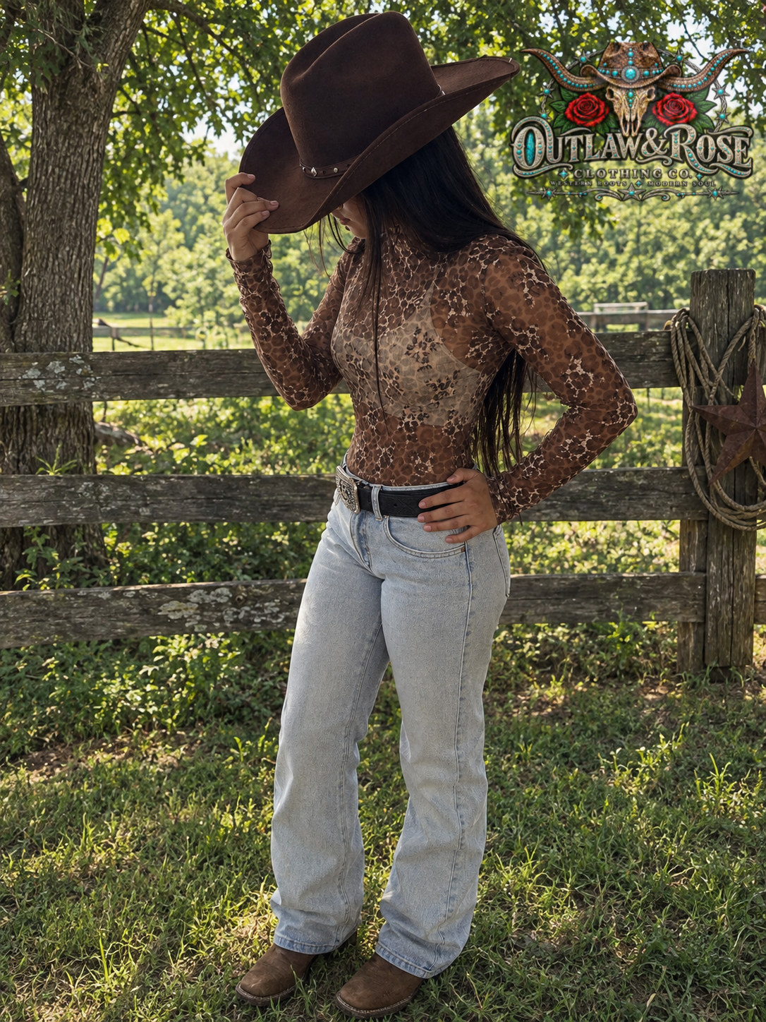 Mesh Long Sleeve Leopard